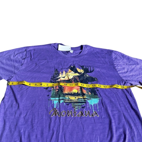 Montana Moose Scenic Graphic Tee Purple Size L NWT - Picture 4 of 9